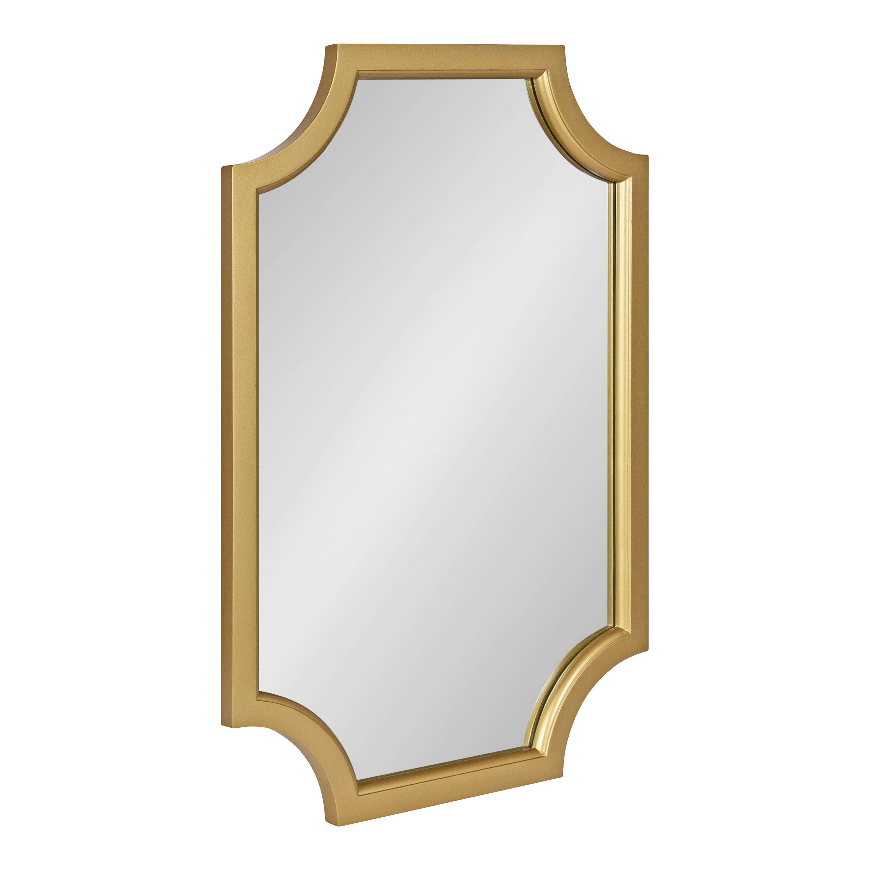 Scalloped Edge 23x33 Gold Finish Wooden Wall Mirror