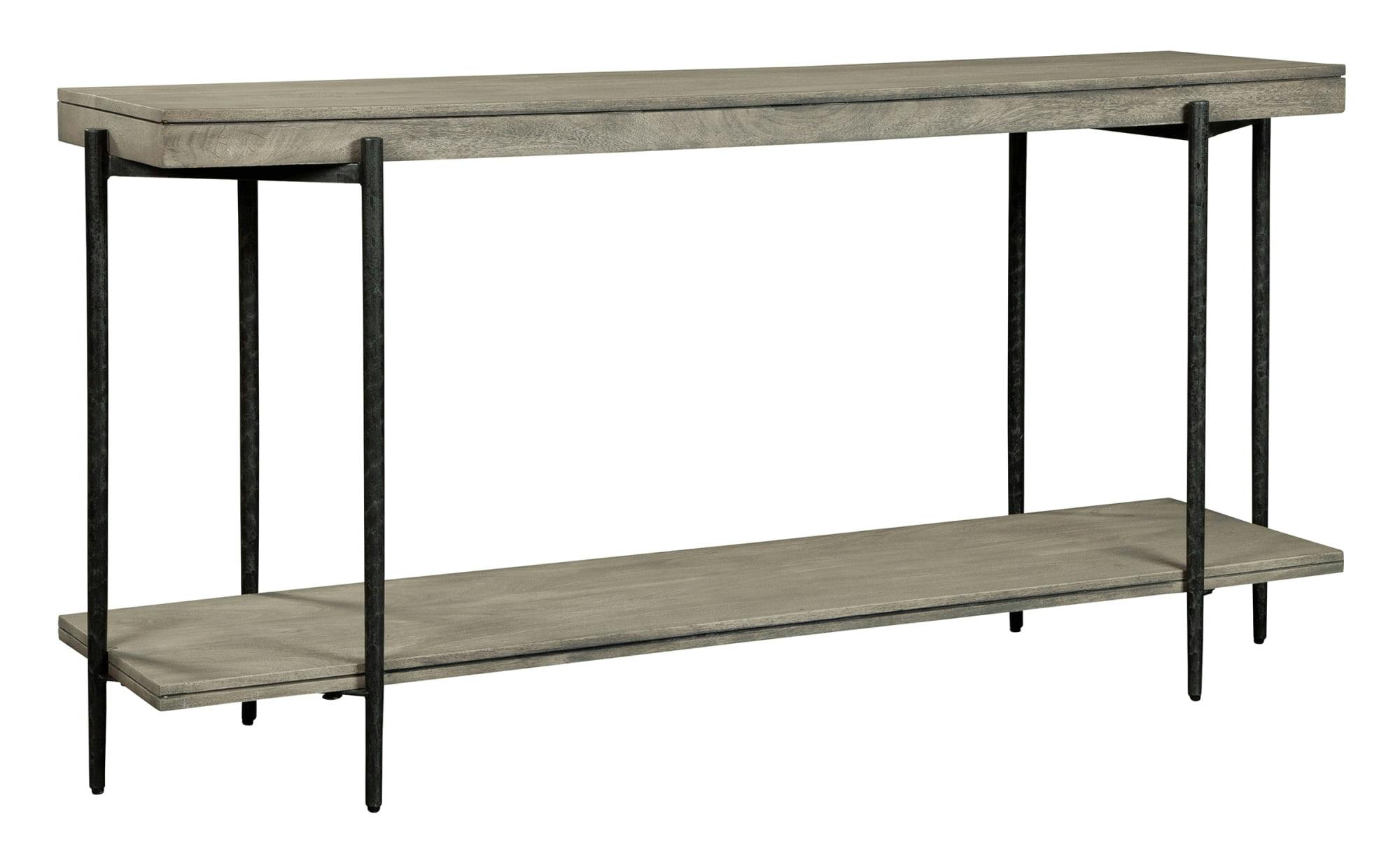 Transitional Rectangular Sofa Table with Storage in Black, Gray, and White