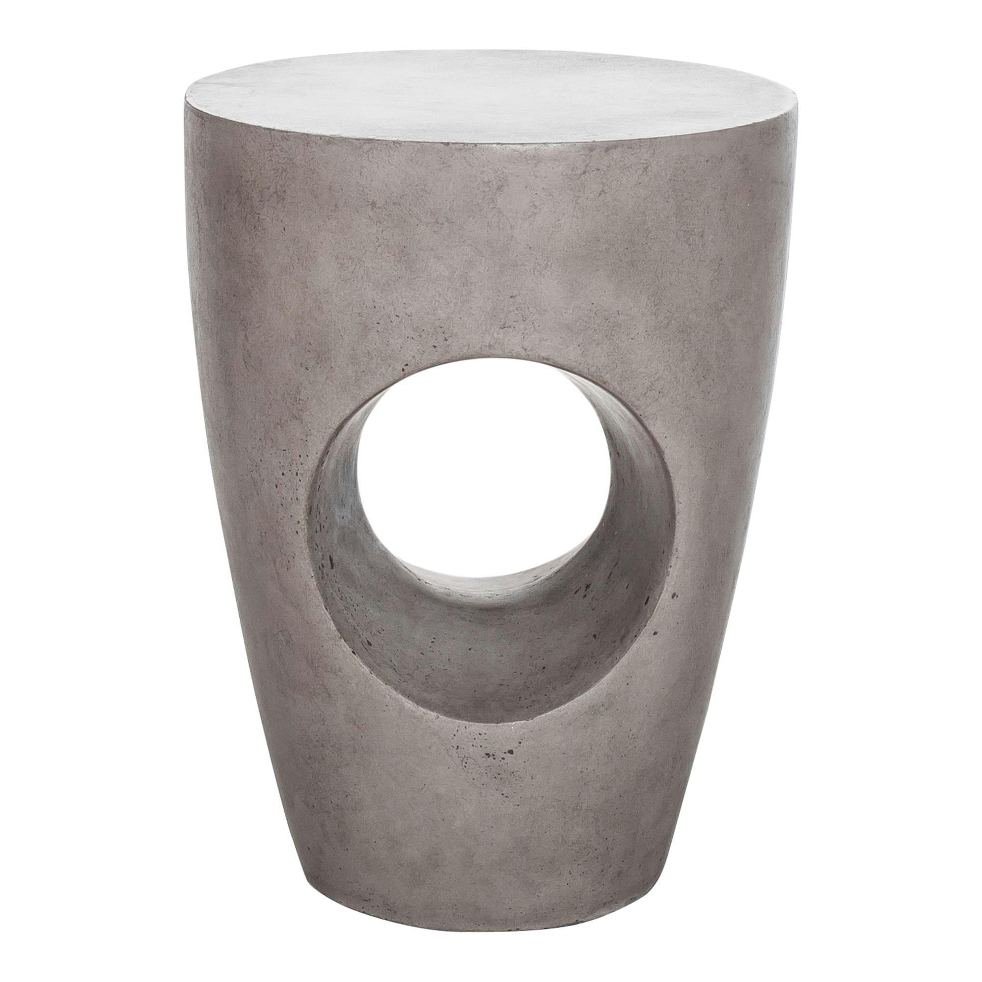 Katelle Grey Concrete Round Indoor/Outdoor Stool