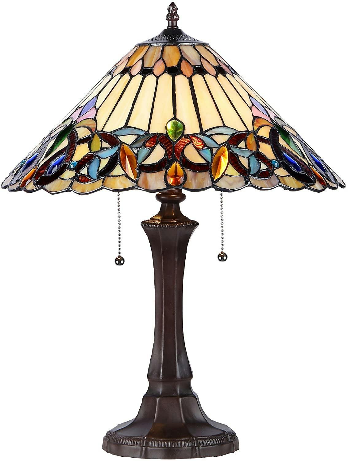 Victorian Ambrose 17" Bronze Tiffany-Style Table Lamp