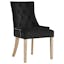 Elegant Black Velvet Upholstered Parsons Side Chair with Wood Accents