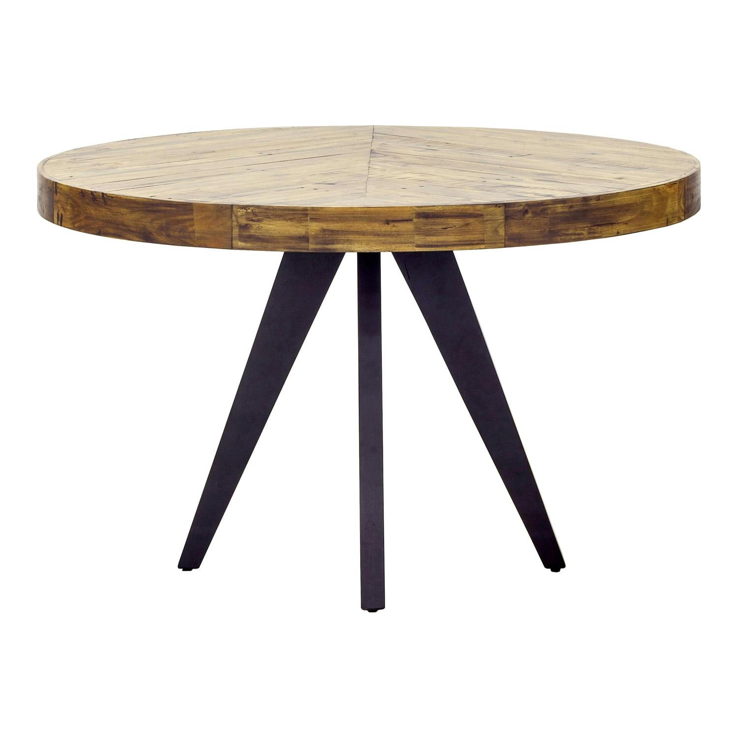 Carlo Round Acacia Dining Table in Brown