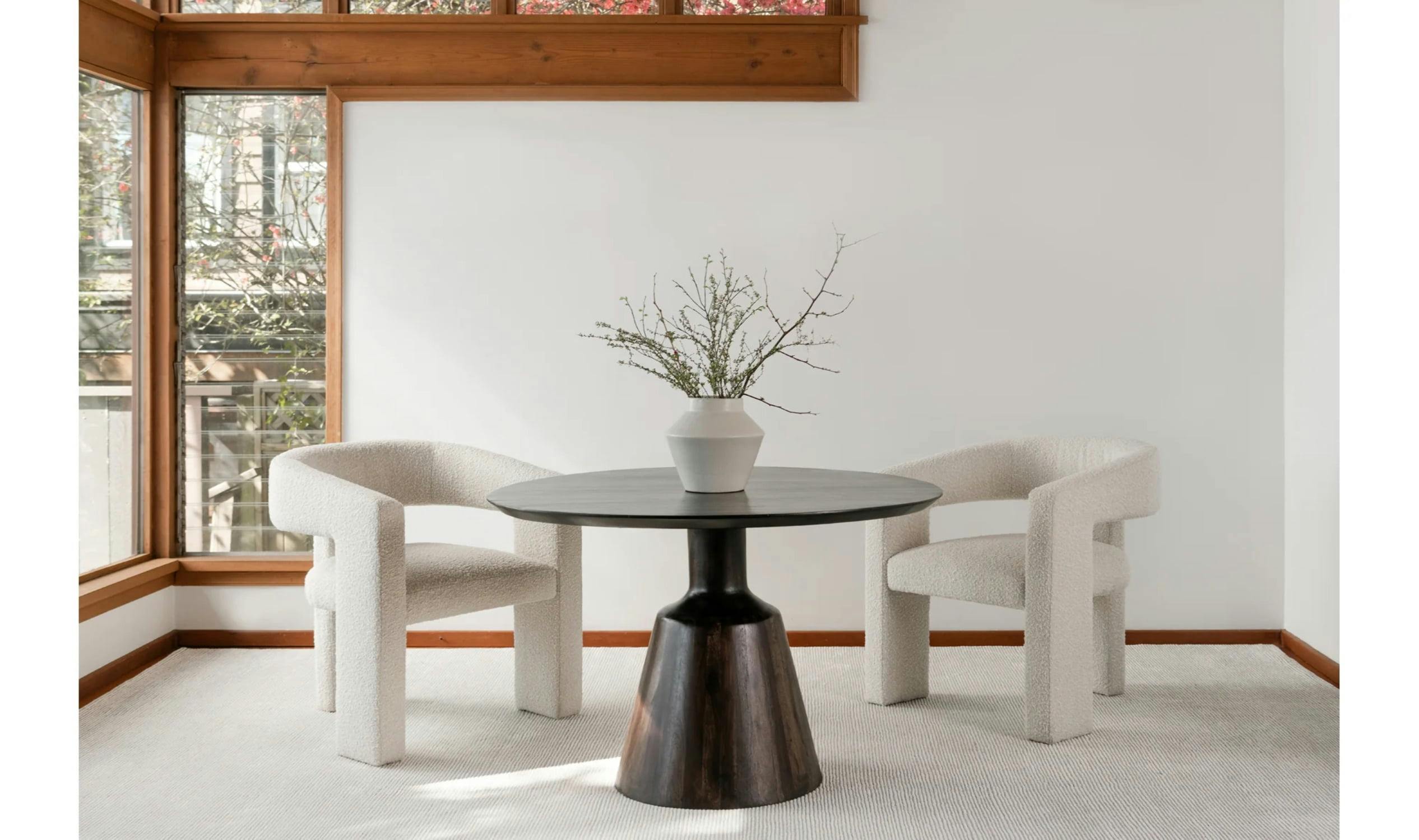 Belize 46" Dark Gray Round Wood Dining Table