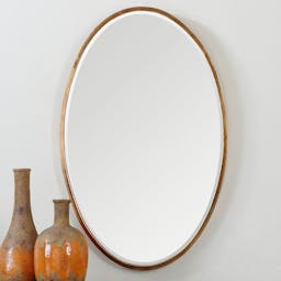 HN Home Decorah Boho Gold Oval Mirror - 18W x 28H in.