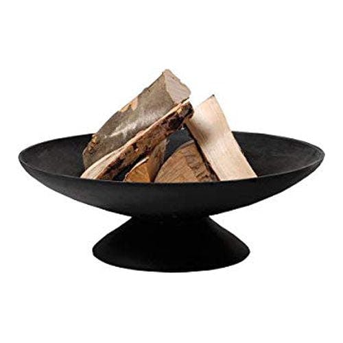 Modern Cast Iron Wood-Burning Round Fire Bowl, 23" Black