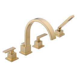 Vero Double Handle Deck Mounted Roman Tub Faucet with Handshower