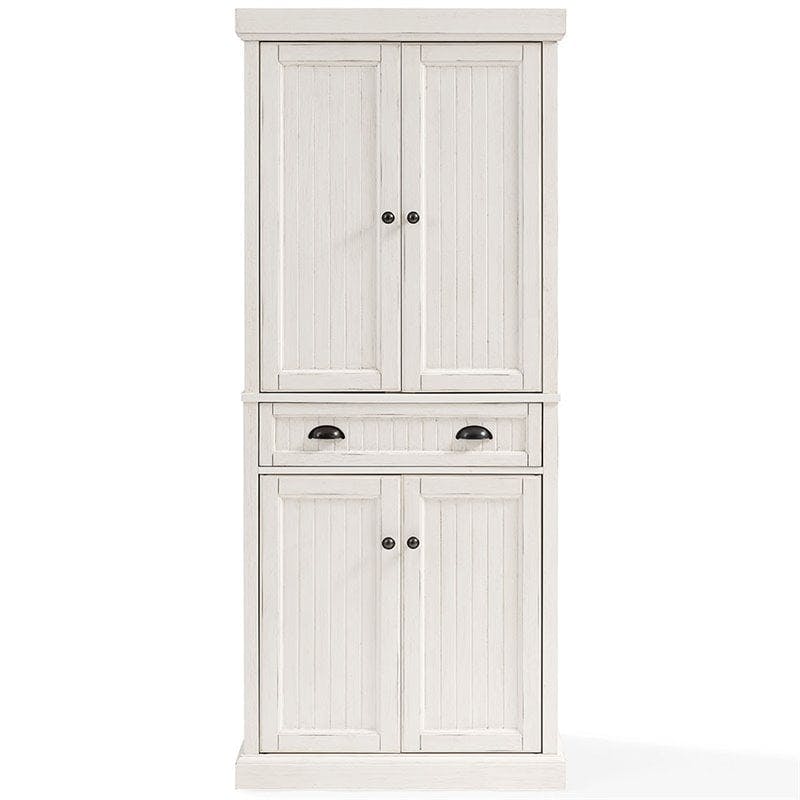 Armelle White Wood Convertible Kitchen Pantry Cabinet
