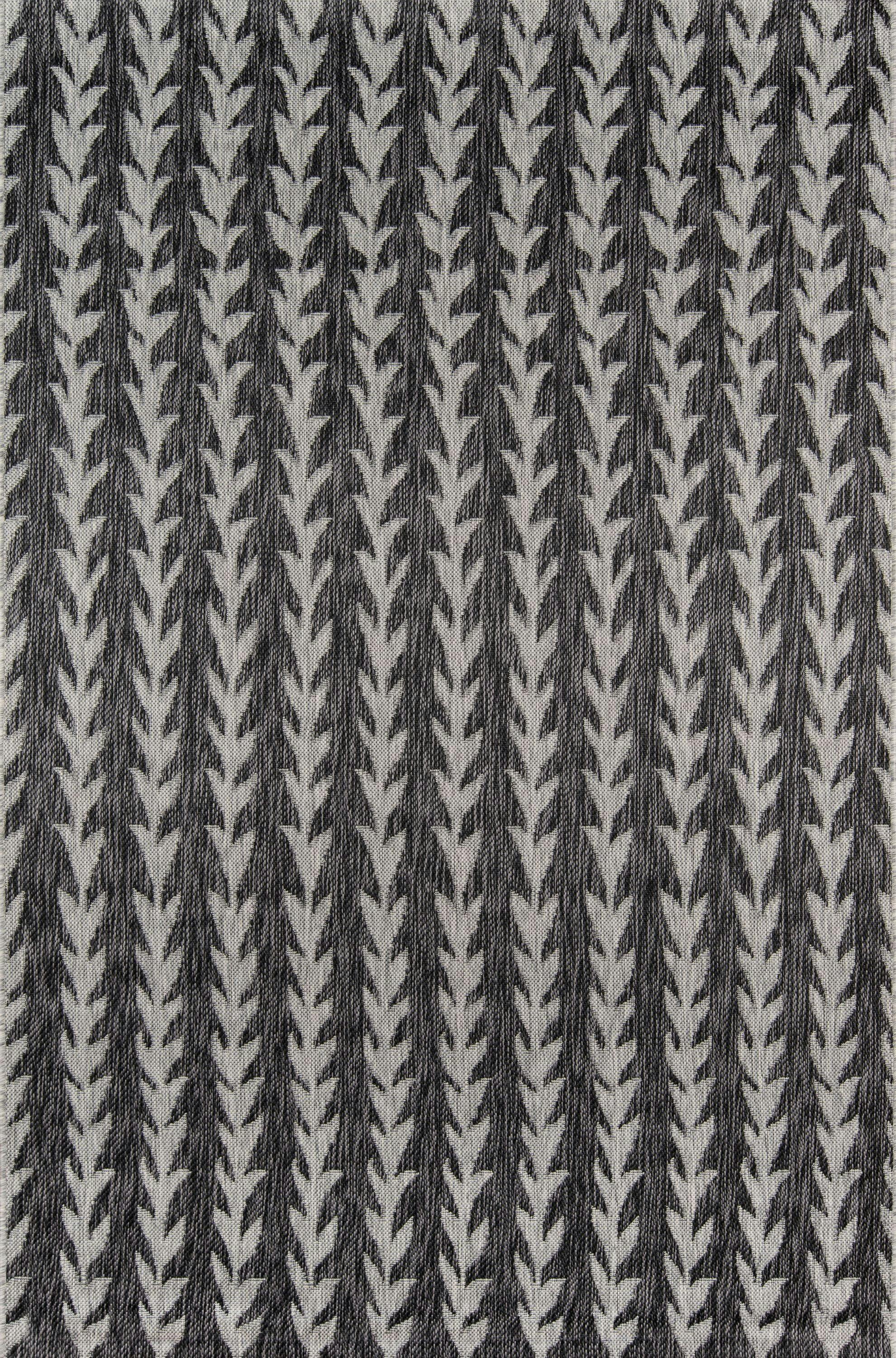 Amalfi Striped Charcoal Indoor / Outdoor Area Rug
