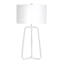 Gio 14" Matte White Metal Table Lamp with Fabric Shade
