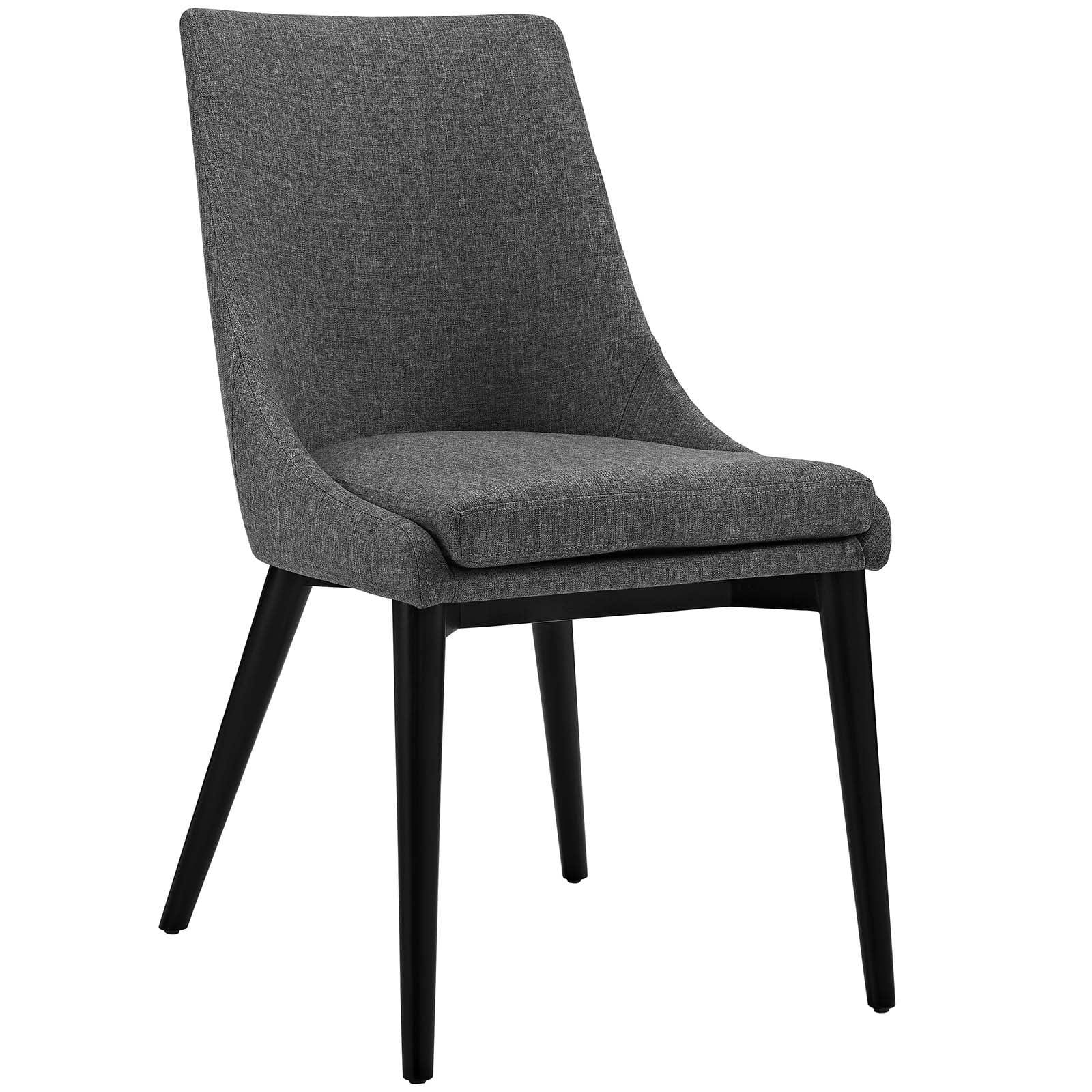Sleek Gray Rubberwood Upholstered Side Chair with Foam Padding