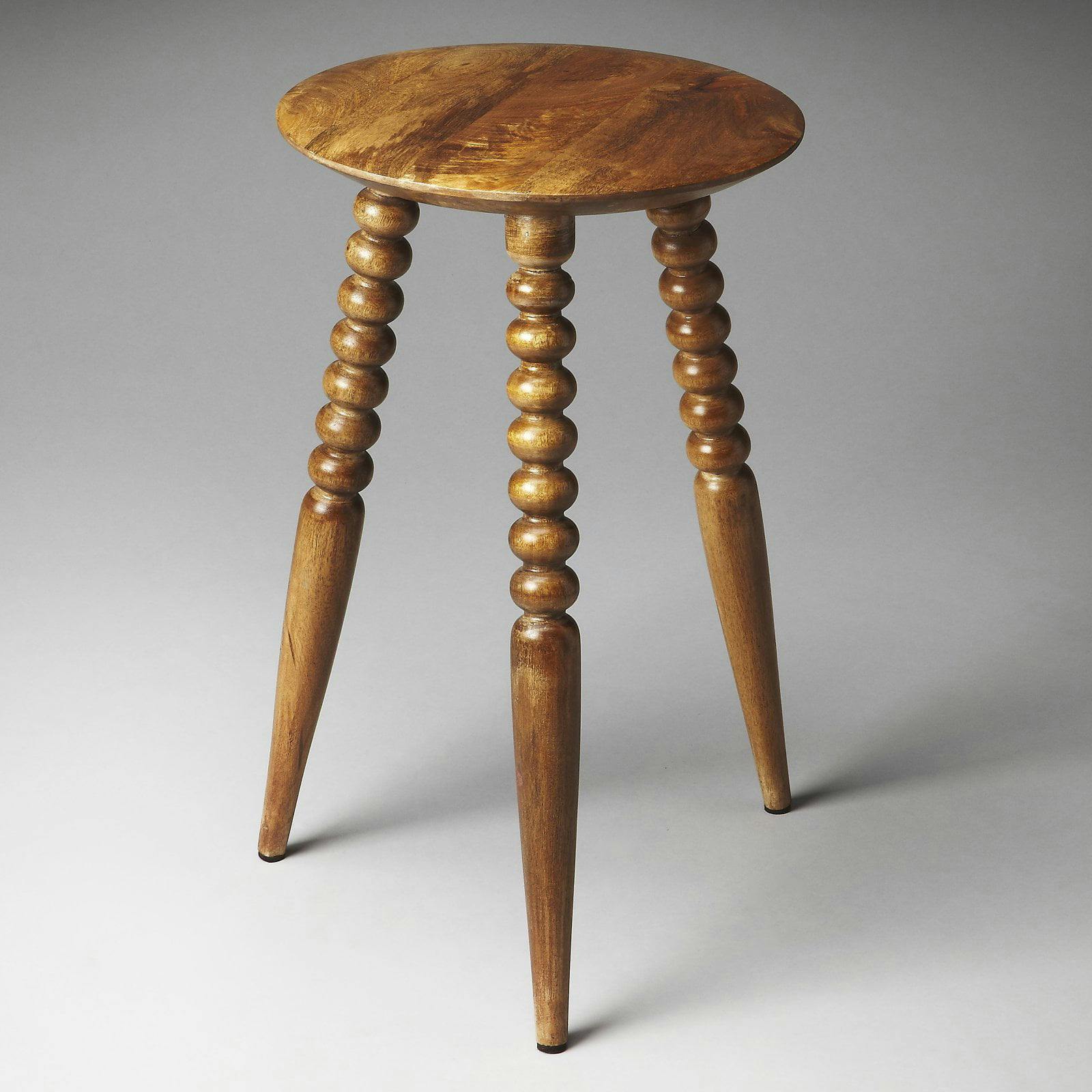 Lessing Solid Wood Light Brown Accent Table