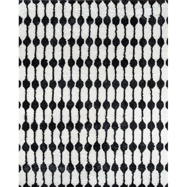 Geometric Handmade Area Rug in Black/White