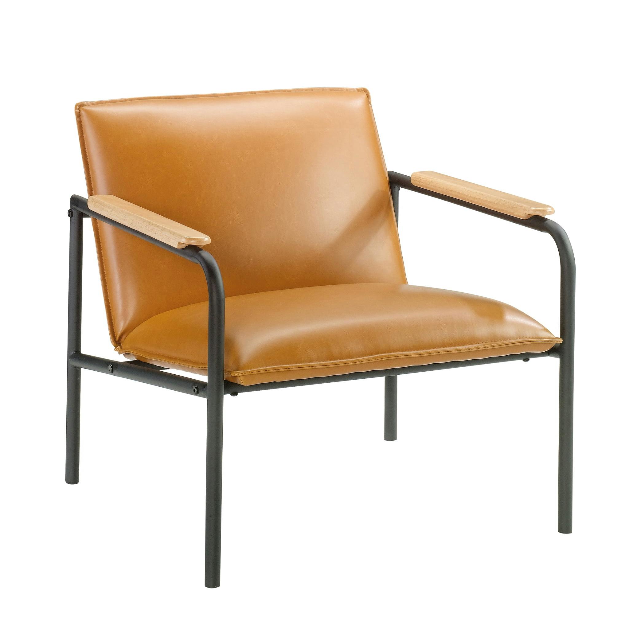 Wesley Camel Faux Leather Lounge Chair
