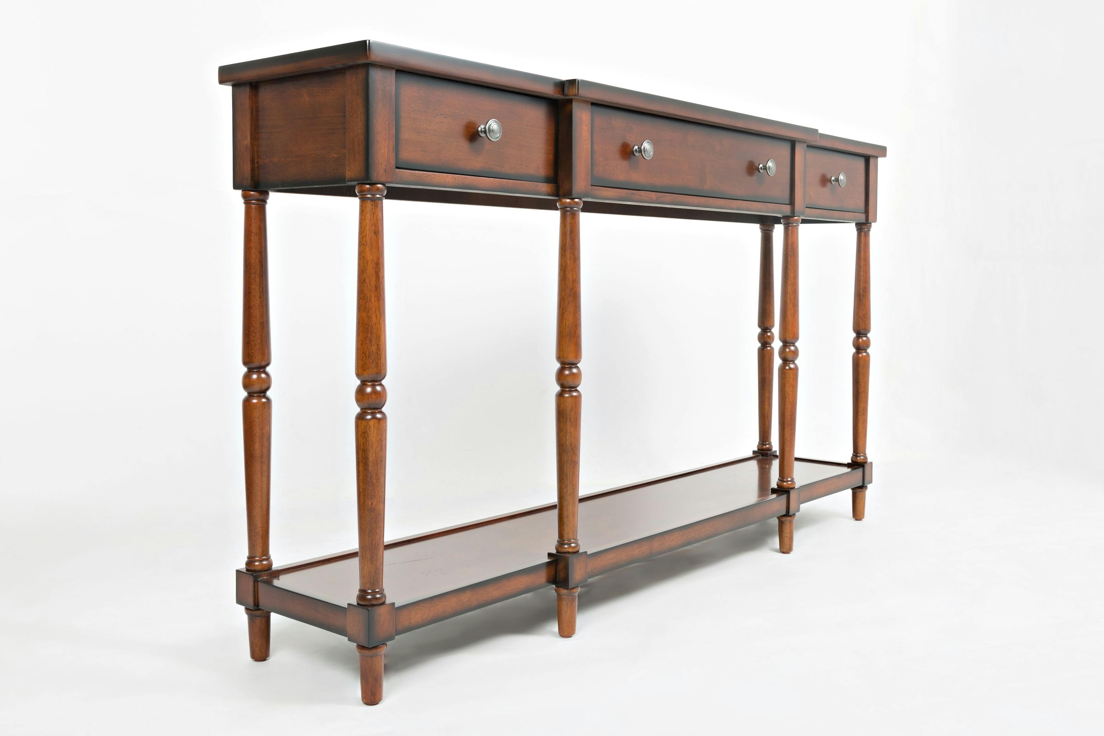 Stately Home 60" Antique Mahogany Console Table