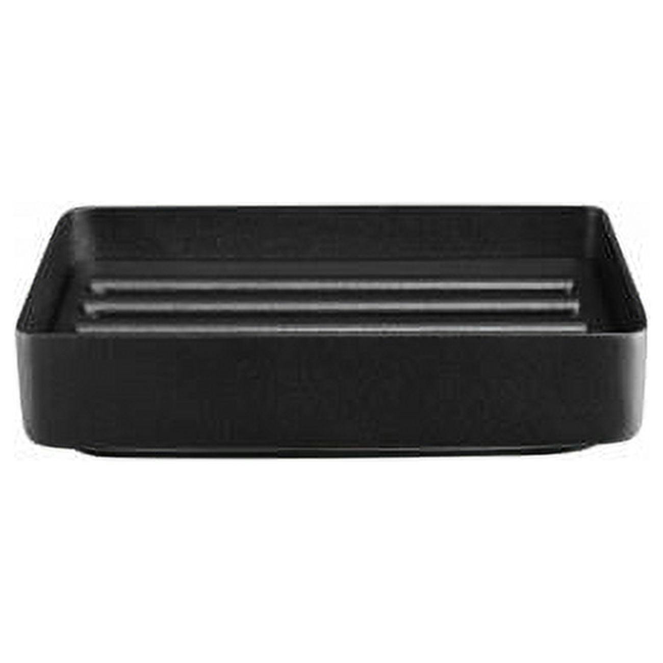 Nexio Quick-Dry Slatted Black Stainless Steel Soap Dish