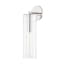 Elegant Polished Nickel Cylinder Sconce with Clear Glass Shade