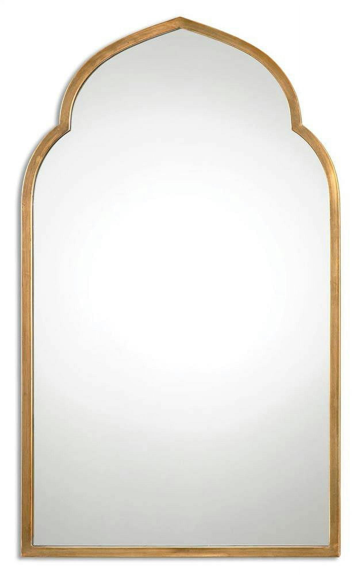 Contemporary Kenitra 24"x40" Arch Mirror in Antiqued Gold