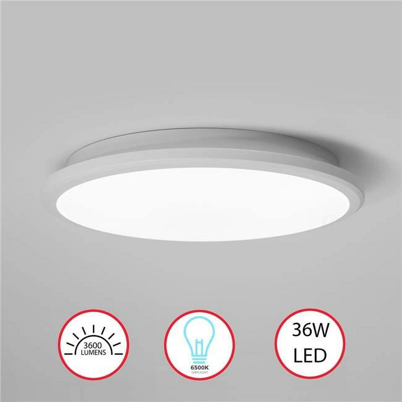 Sleek White Aluminum 16" LED Ceiling Light for Indoor/Outdoor