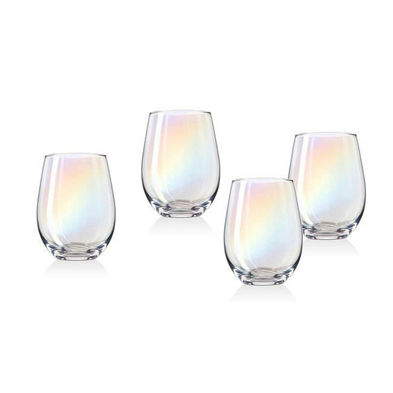 Elegant Iridescent 19 oz. Stemless Wine Glass Set for Sophisticated Sipping