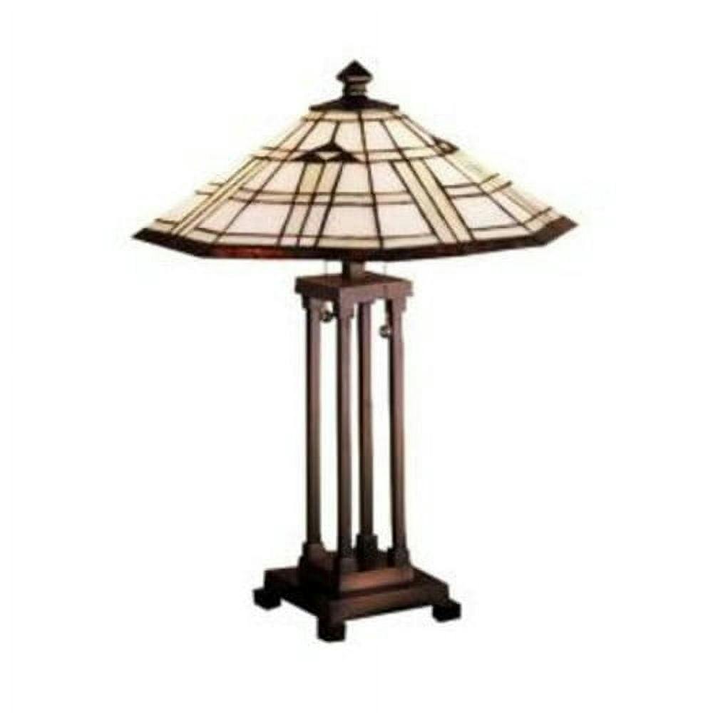 Arrowhead Mission 24" Bronze Table Lamp with Stained Glass Shade