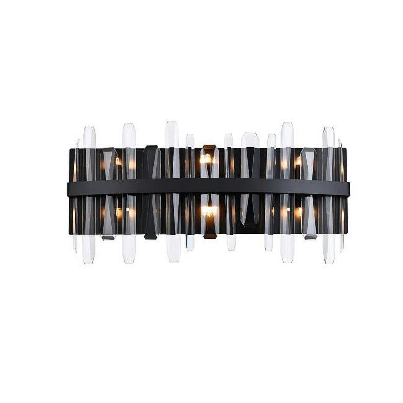 Serena Black Crystal 24" Vanity Sconce with Dimmable Lights