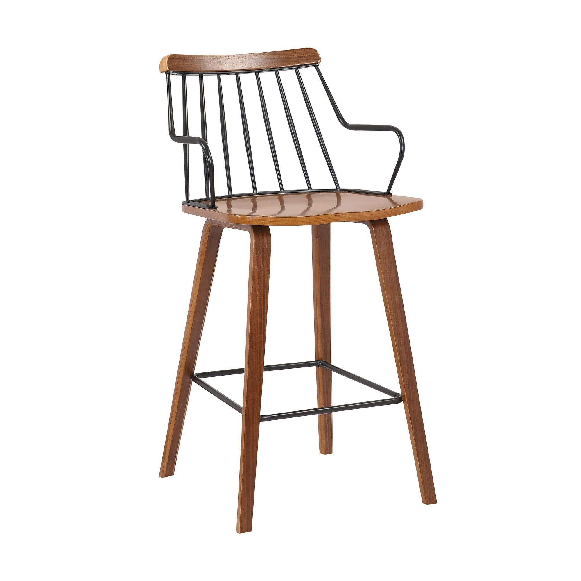 Casual Dual-Tone Spindle Back Counter Height Barstool