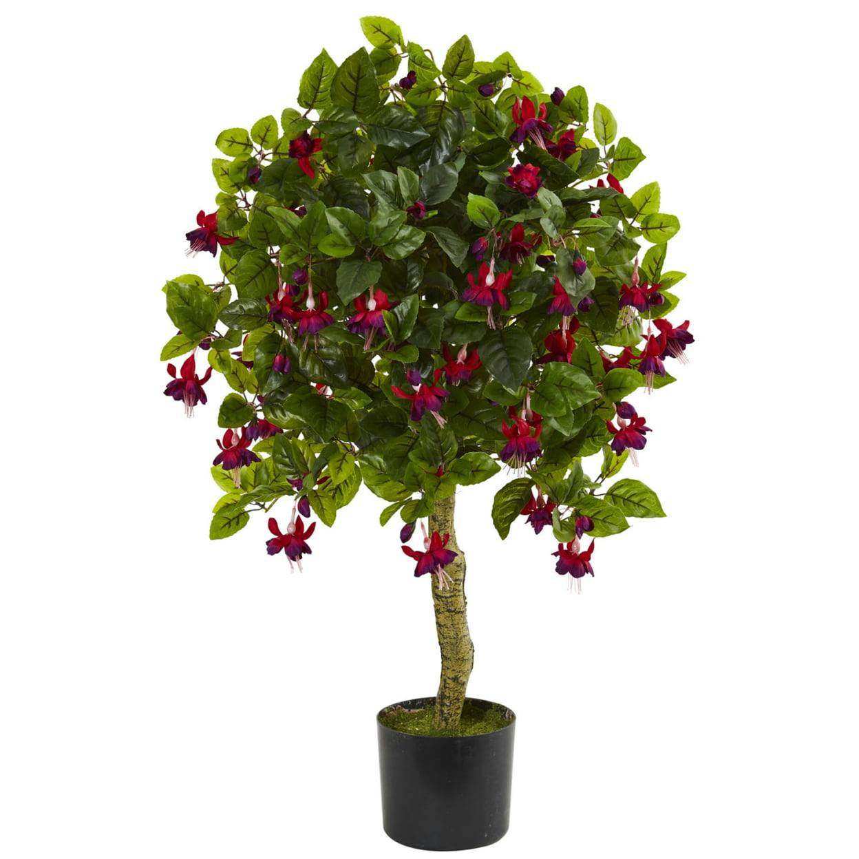 Radiant Fuchsia 3ft Artificial Potted Tree for Outdoor Decor