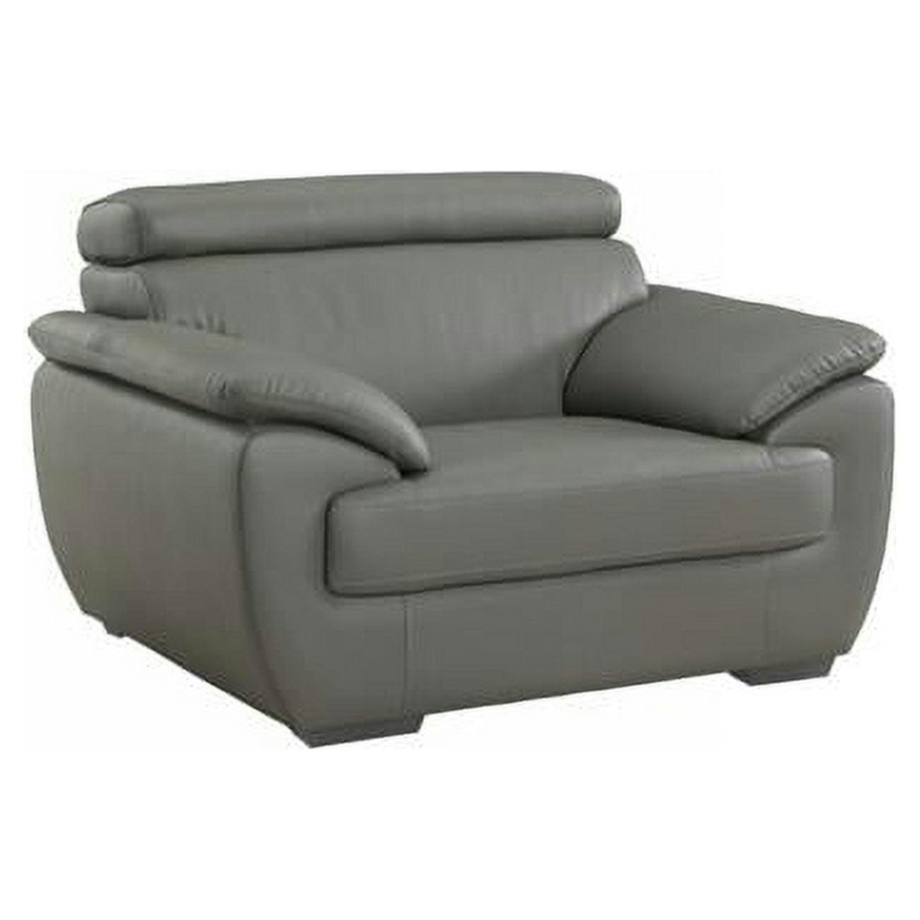 32-38" Modern Grey Leather Recliner Chair with Foam Comfort