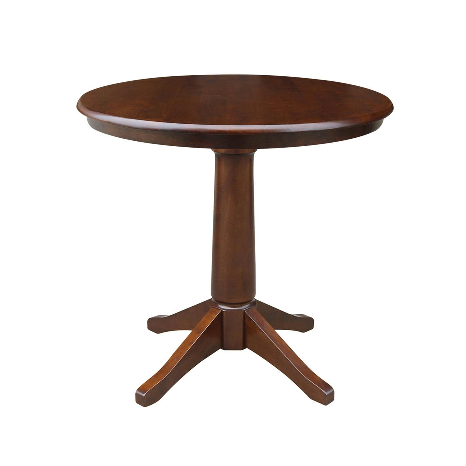Elegant Espresso 38" Round Solid Wood French Country Dining Table