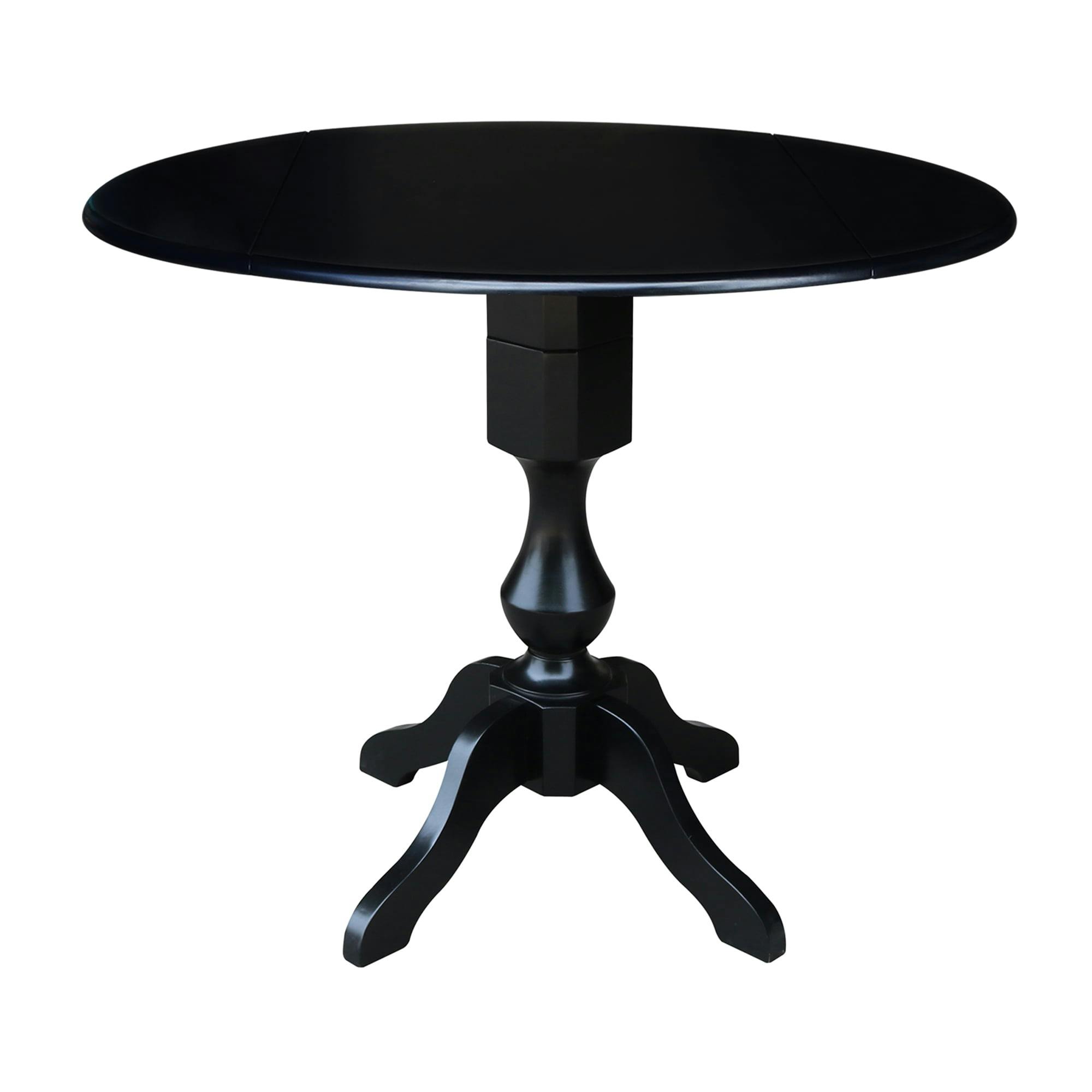 Eco-Friendly Parawood 45" Round Black Extendable Counter Height Table