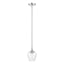 Transitional Brushed Nickel 1-Light Pendant with Clear Glass Shade