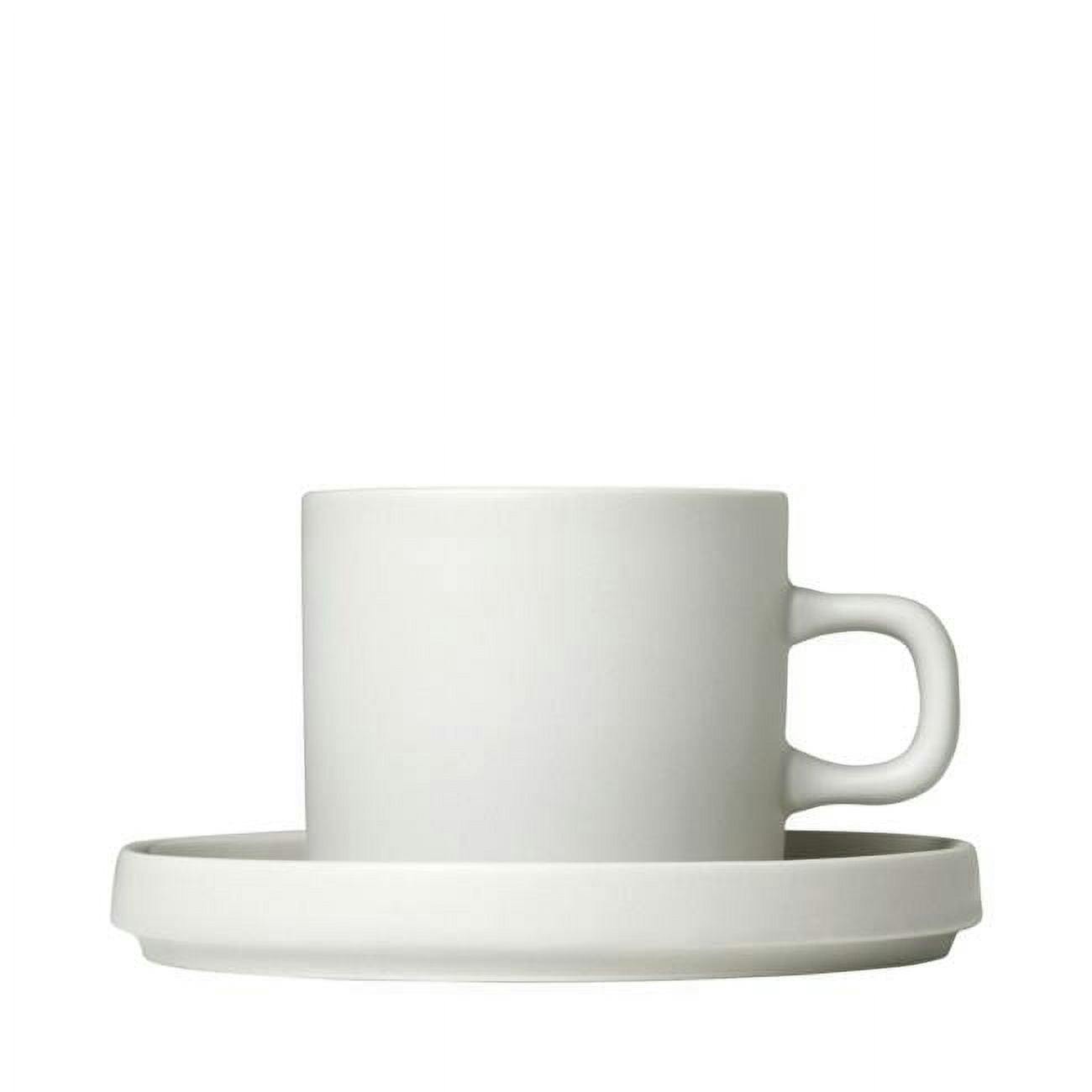 Mio Moonbeam 7 oz Ceramic Coffee Cup & Saucer Set