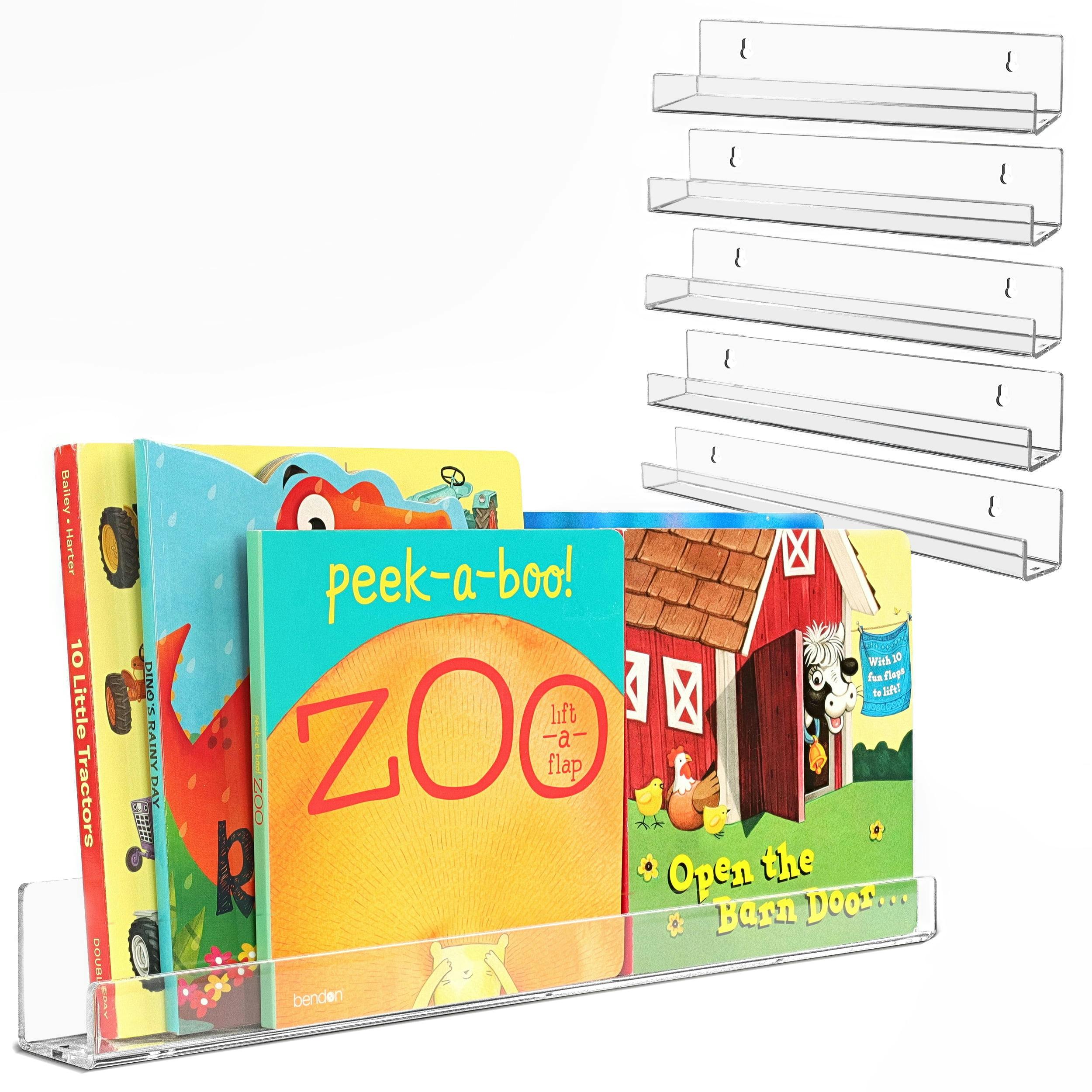 ClearView 15'' Acrylic Floating Book Display Shelves, 6-Pack