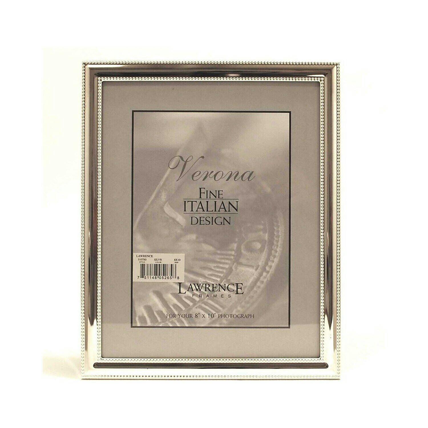 Elegant Silver-Plated 8x10 Beaded Picture Frame