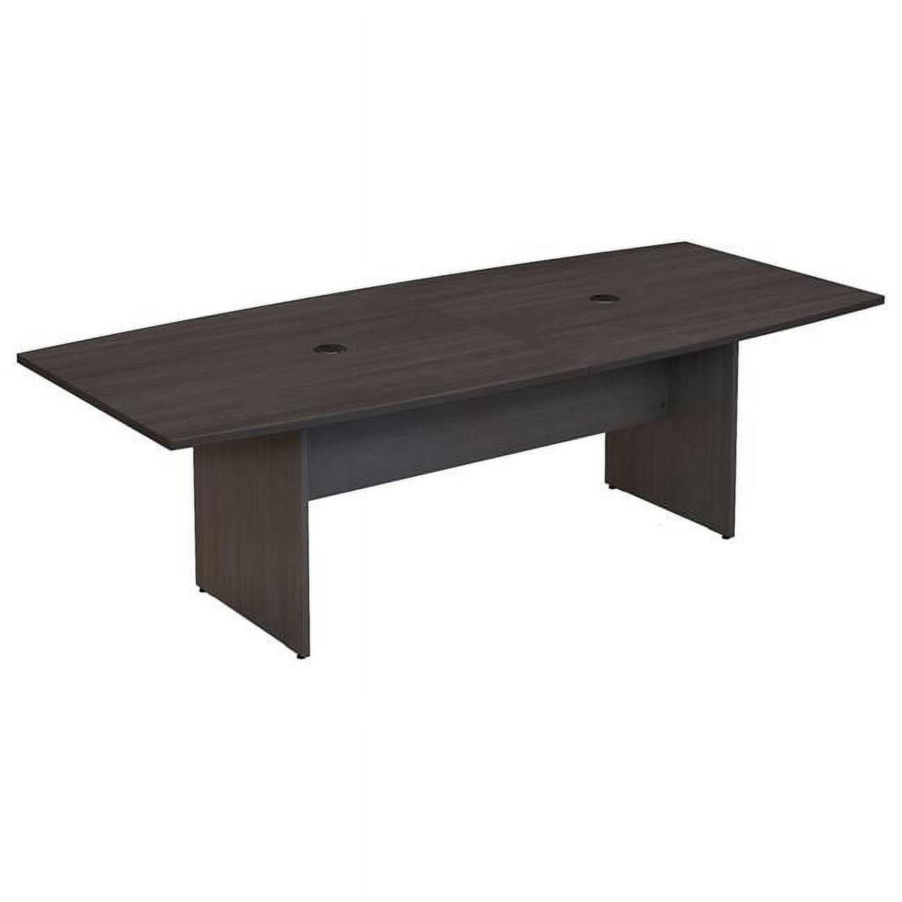Storm Gray 96" Engineered Wood Boat Shaped Conference Table