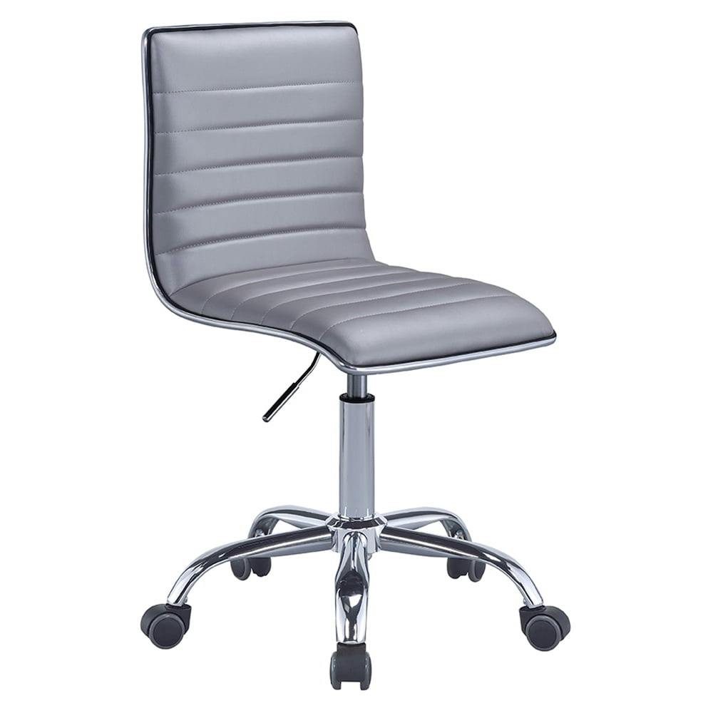 Alessio Armless Silver PU Leather Adjustable Task Chair