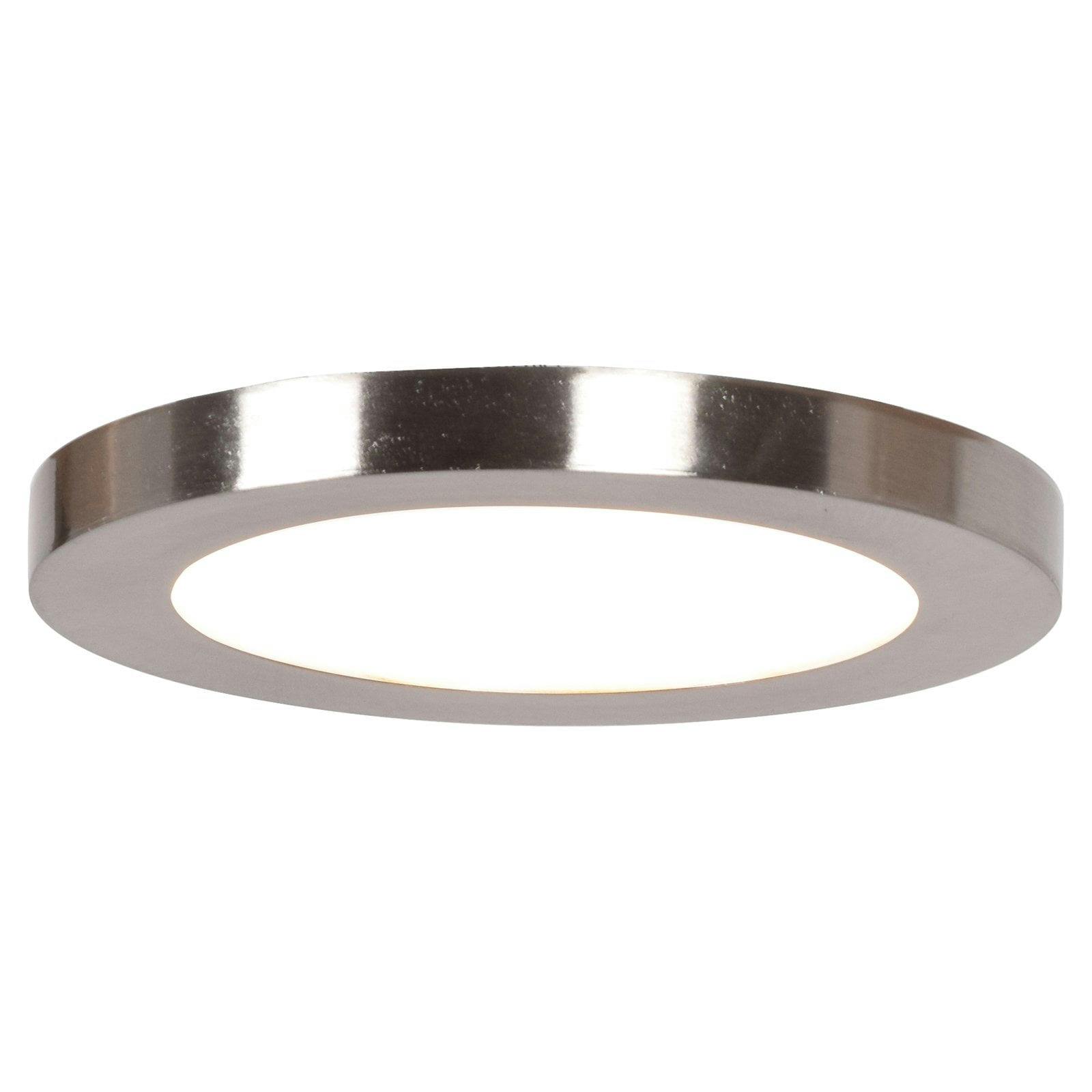 Sleek 5.5" Brushed Steel Round LED Flush Mount Ceiling Light