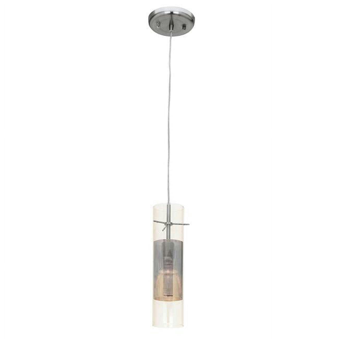 Spartan Brushed Steel LED Mini Pendant with Clear Glass Shade