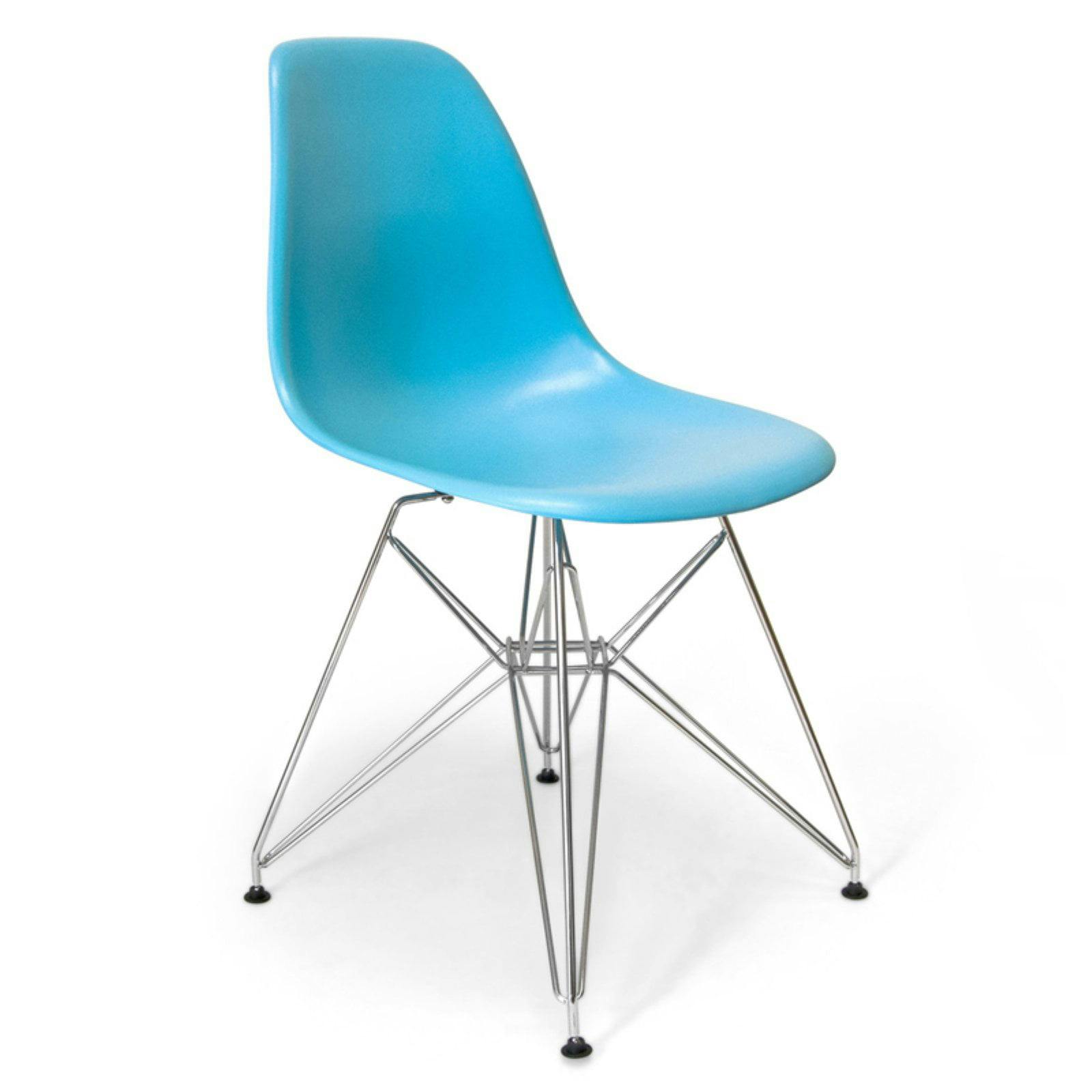 Matte Blue Eiffel Metal Side Chair Set of 2