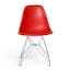 Parisian Red Matte Metal Base Side Chair Set of 2