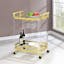 Aerin 33'' Gold Chrome and Clear Acrylic Bar Cart with Wine Storage