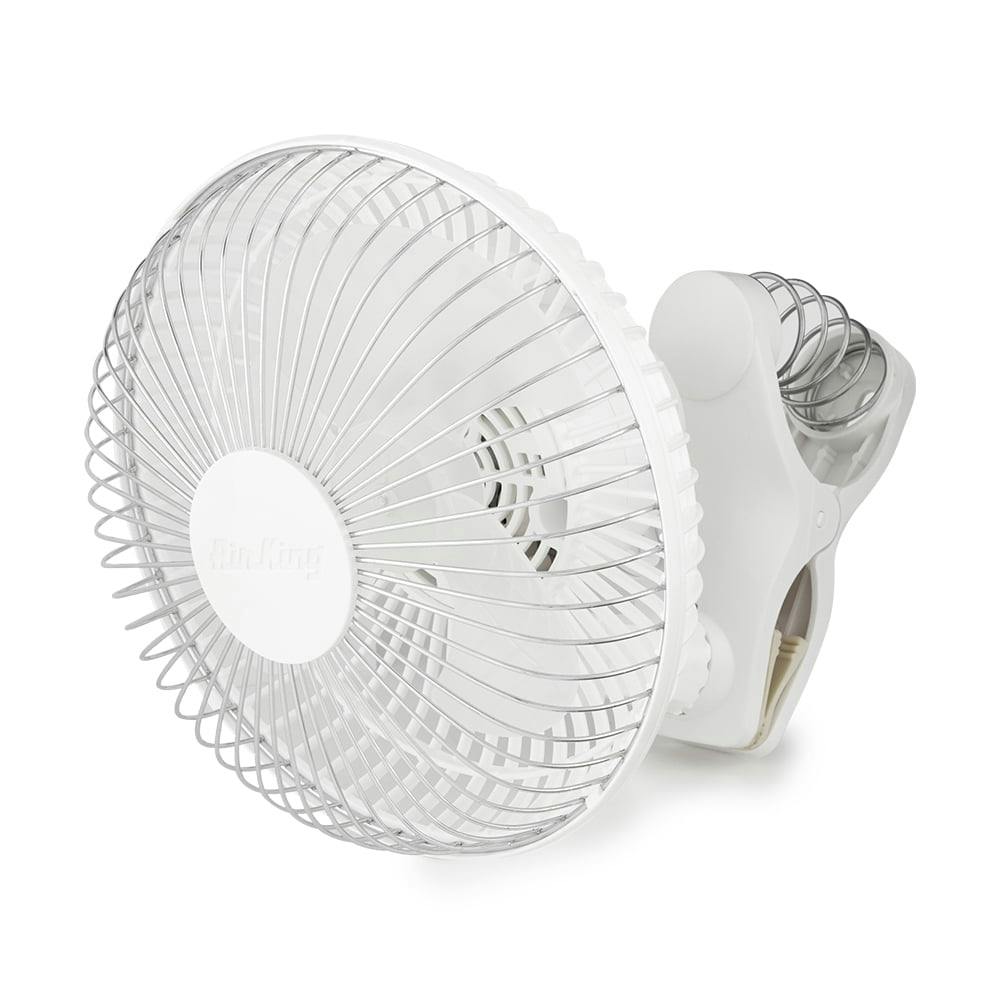 Air King 6" White Oscillating 2-Speed Desk Clip-On Fan