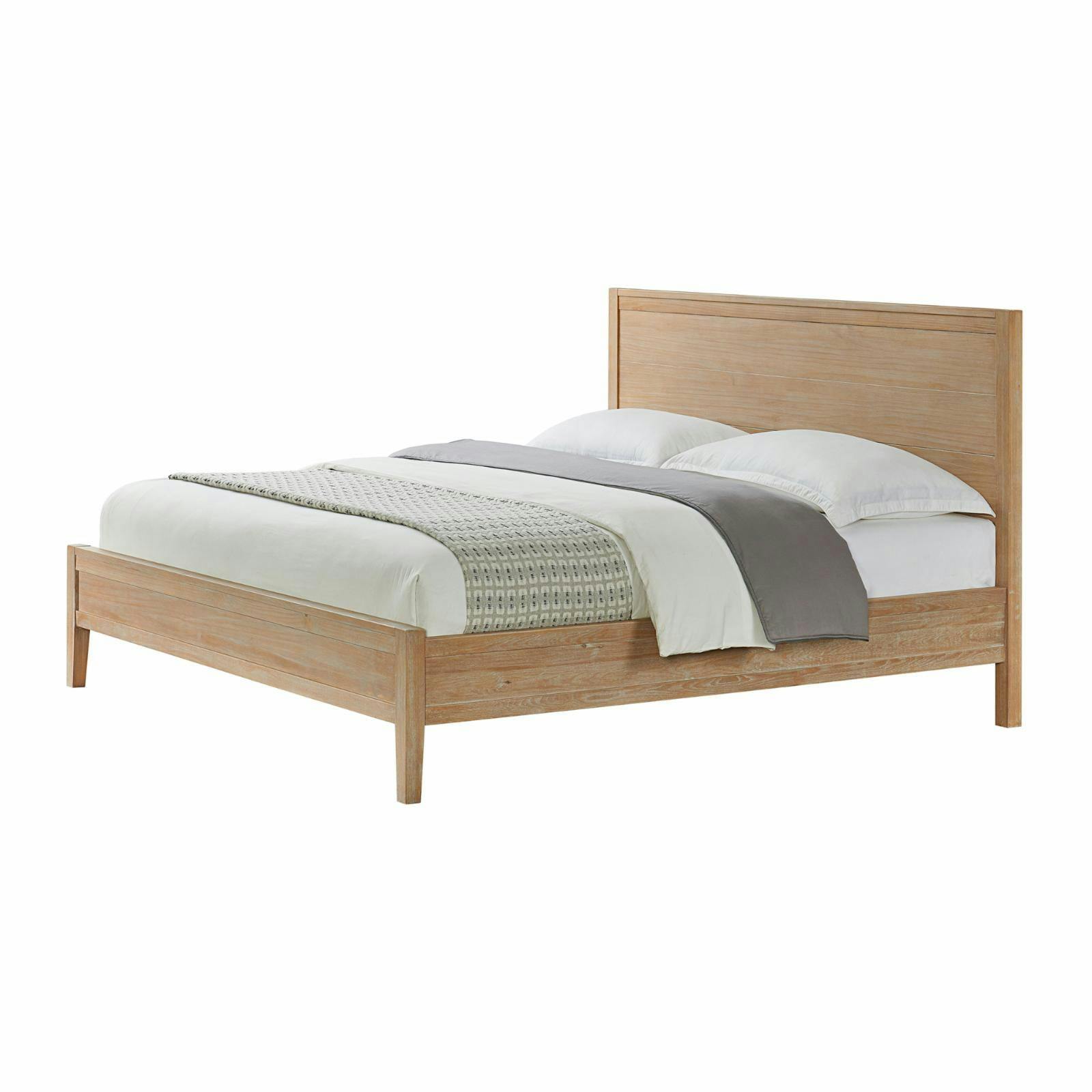 Arden Light Driftwood Pine Queen Bed with High Profile Headboard