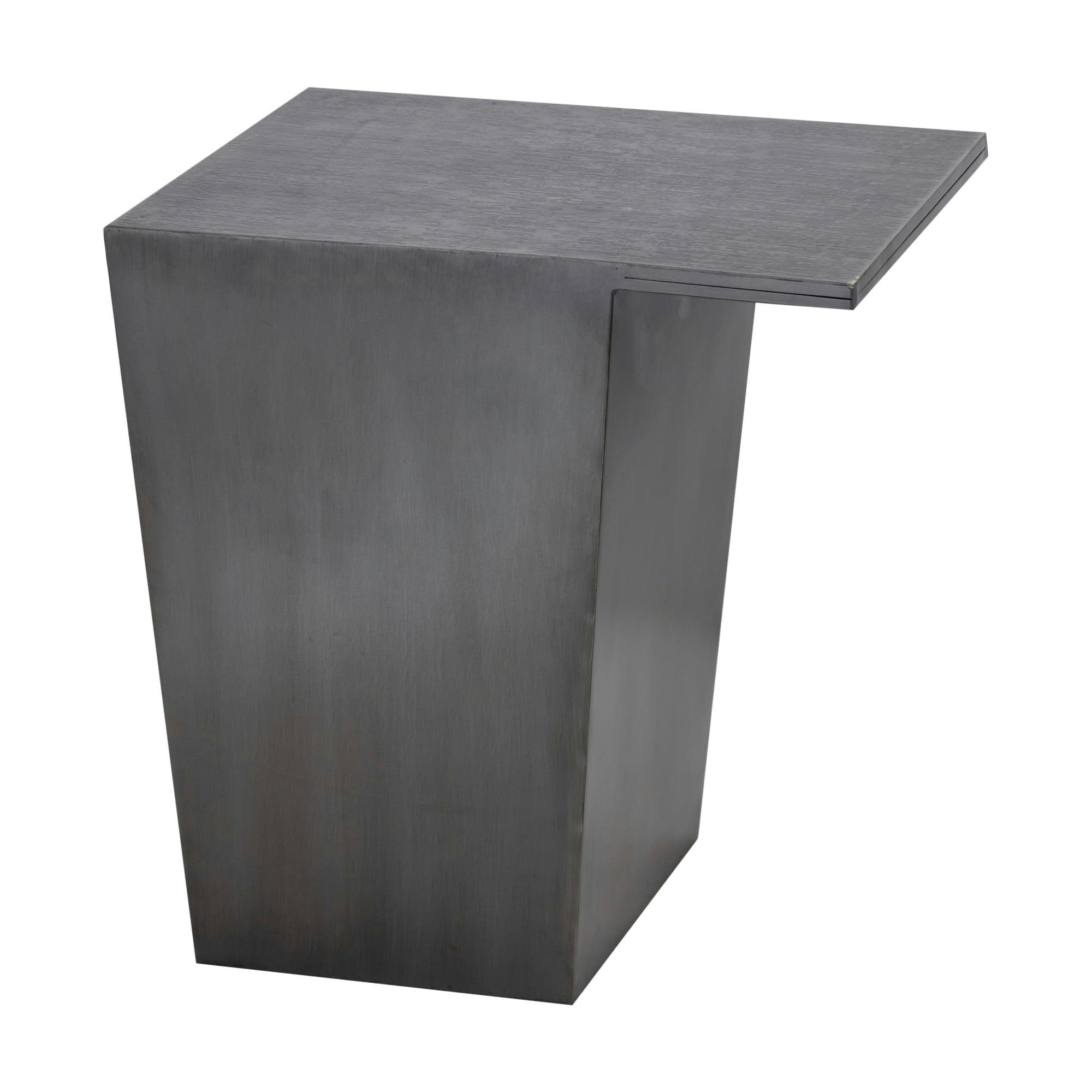 Alden Faceted Cast Iron Cantilevered Accent Table - Large