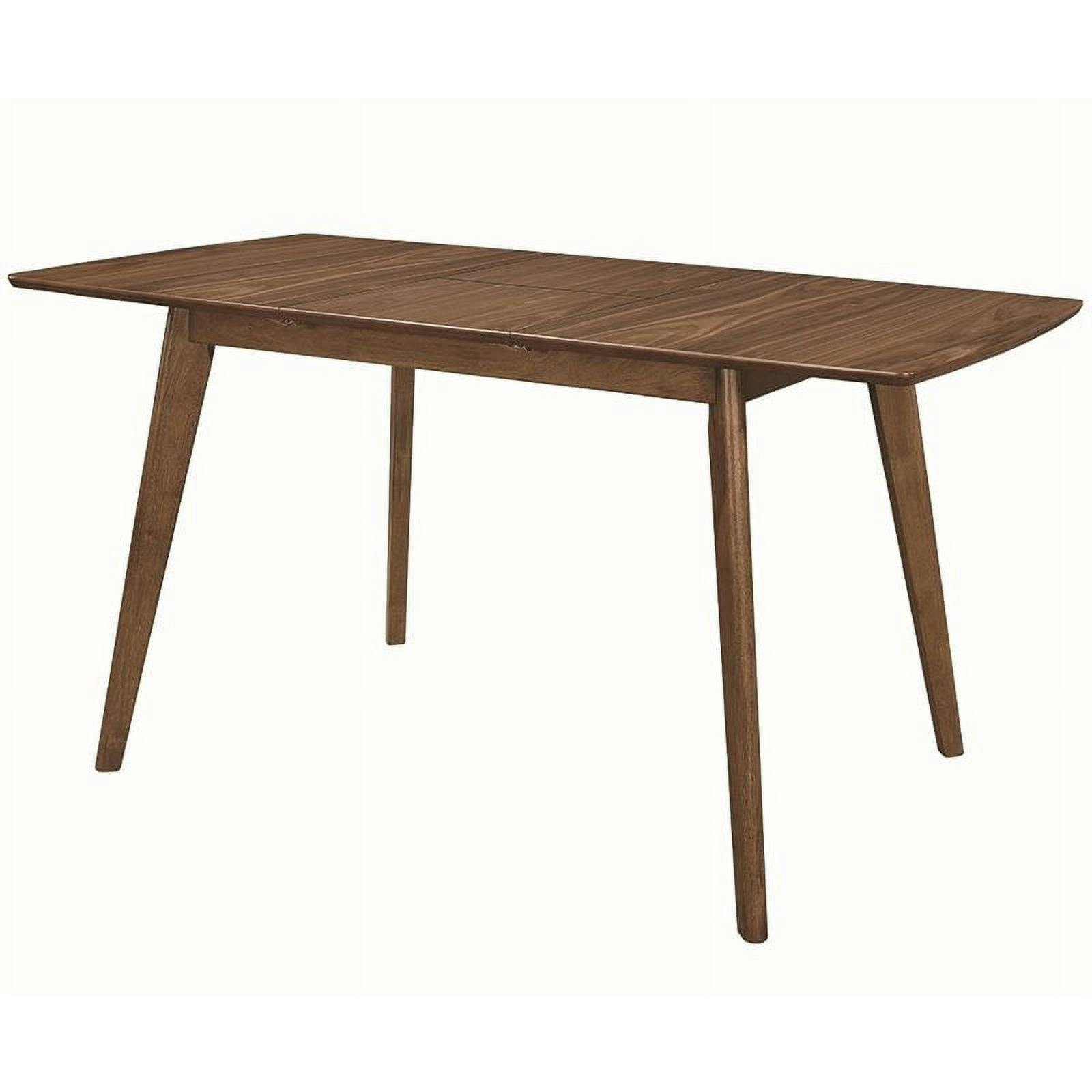 Mid-Century Modern Natural Walnut Extendable Dining Table