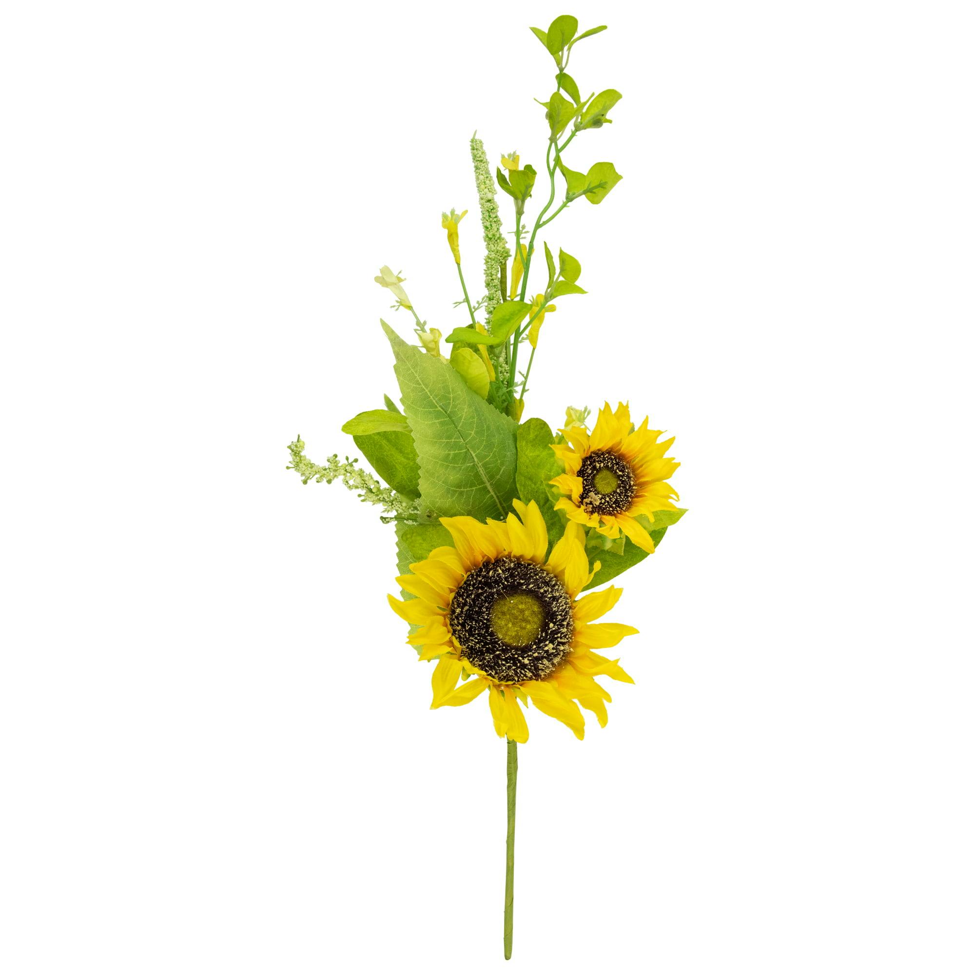 Bright Sunflower & Wildflower 19" Artificial Silk Floral Spray