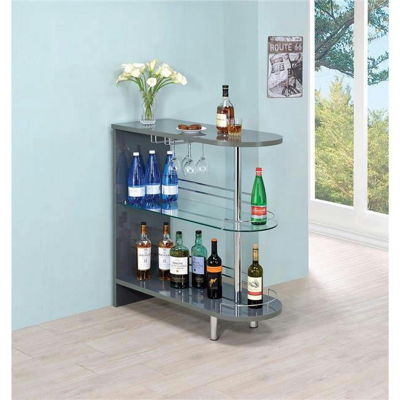 Alluring Gray Glass Contemporary Bar Height Table
