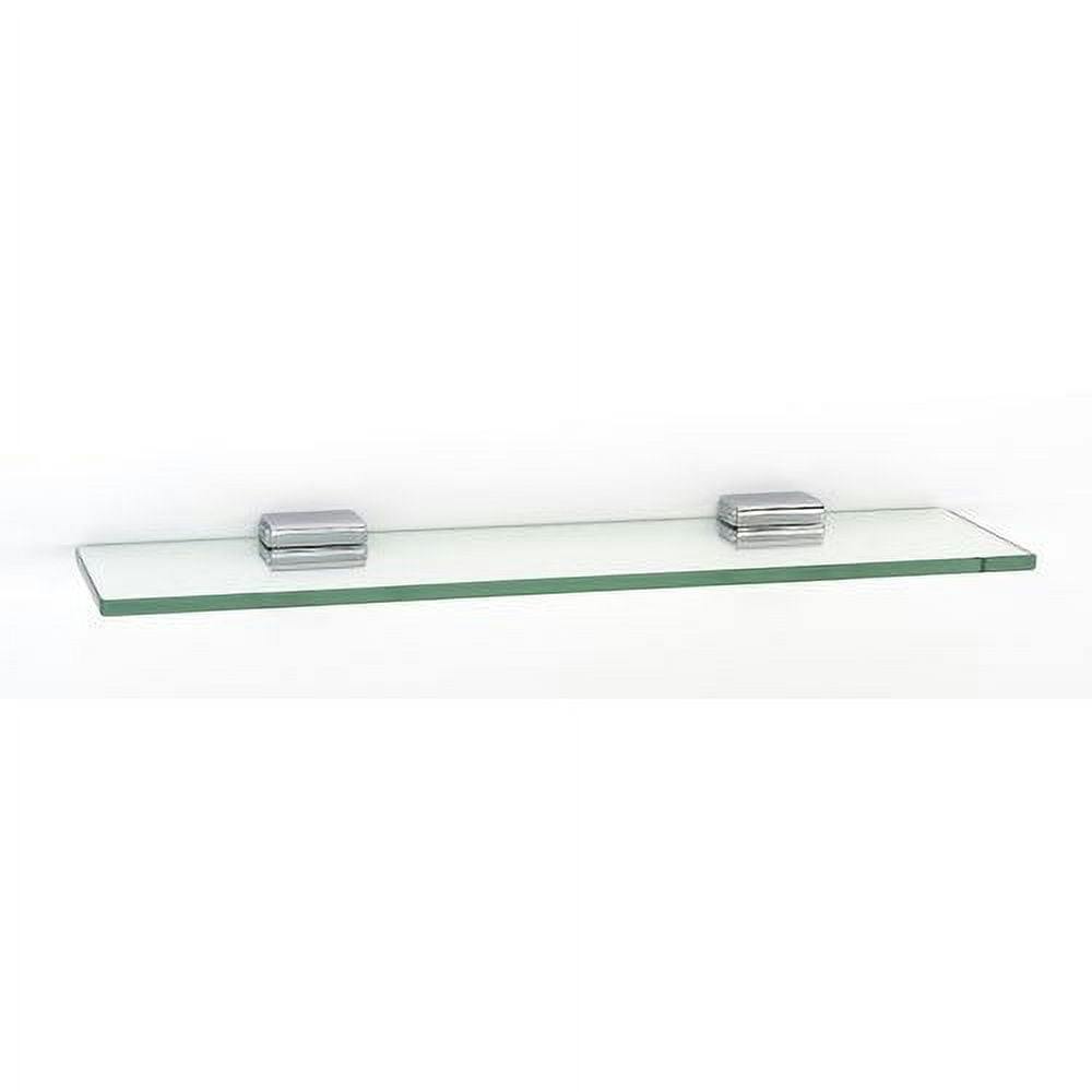 Alno Cube Series 18" Polished Chrome Glass Wall Shelf