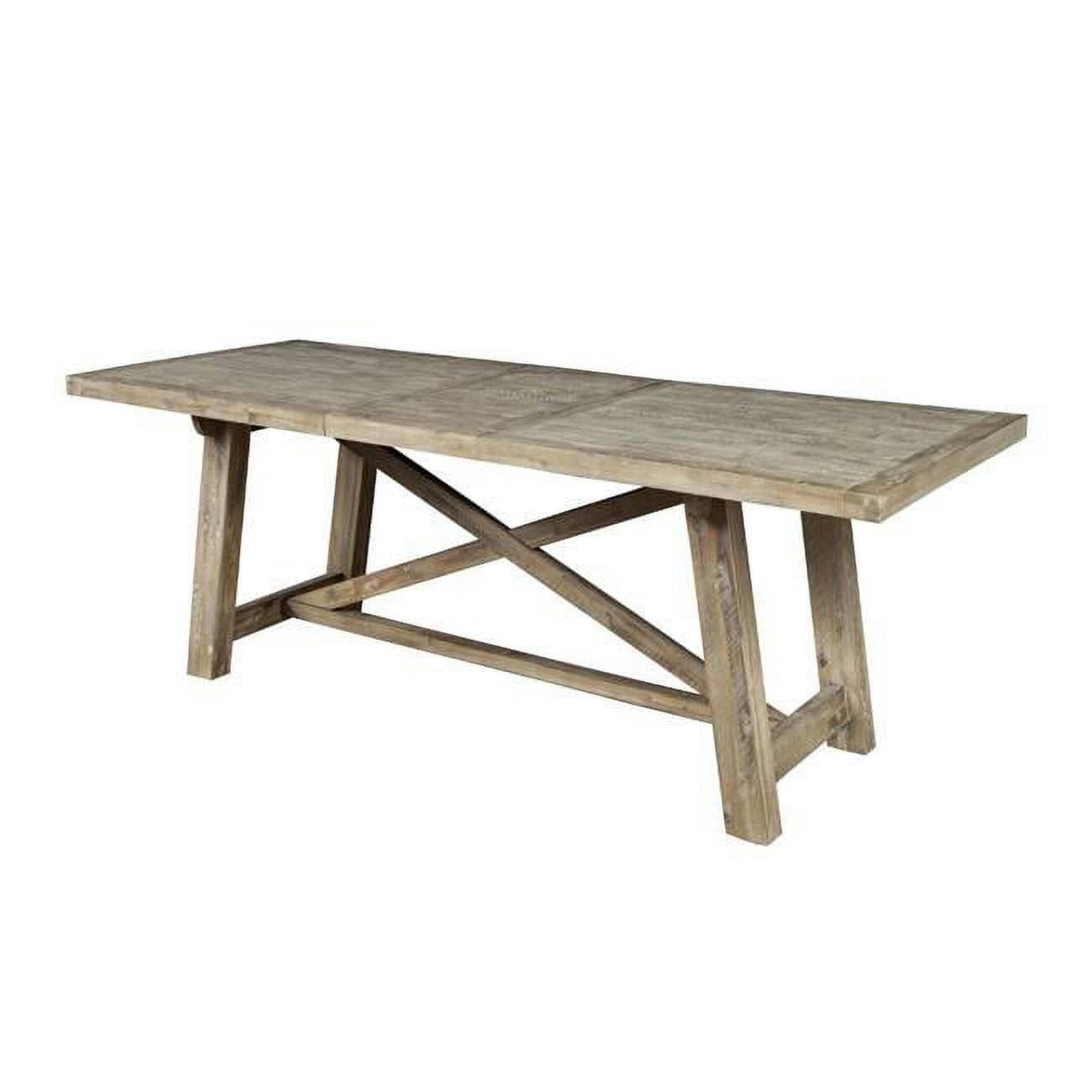 Weathered Natural Acacia Extendable Dining Table, Seats Eight