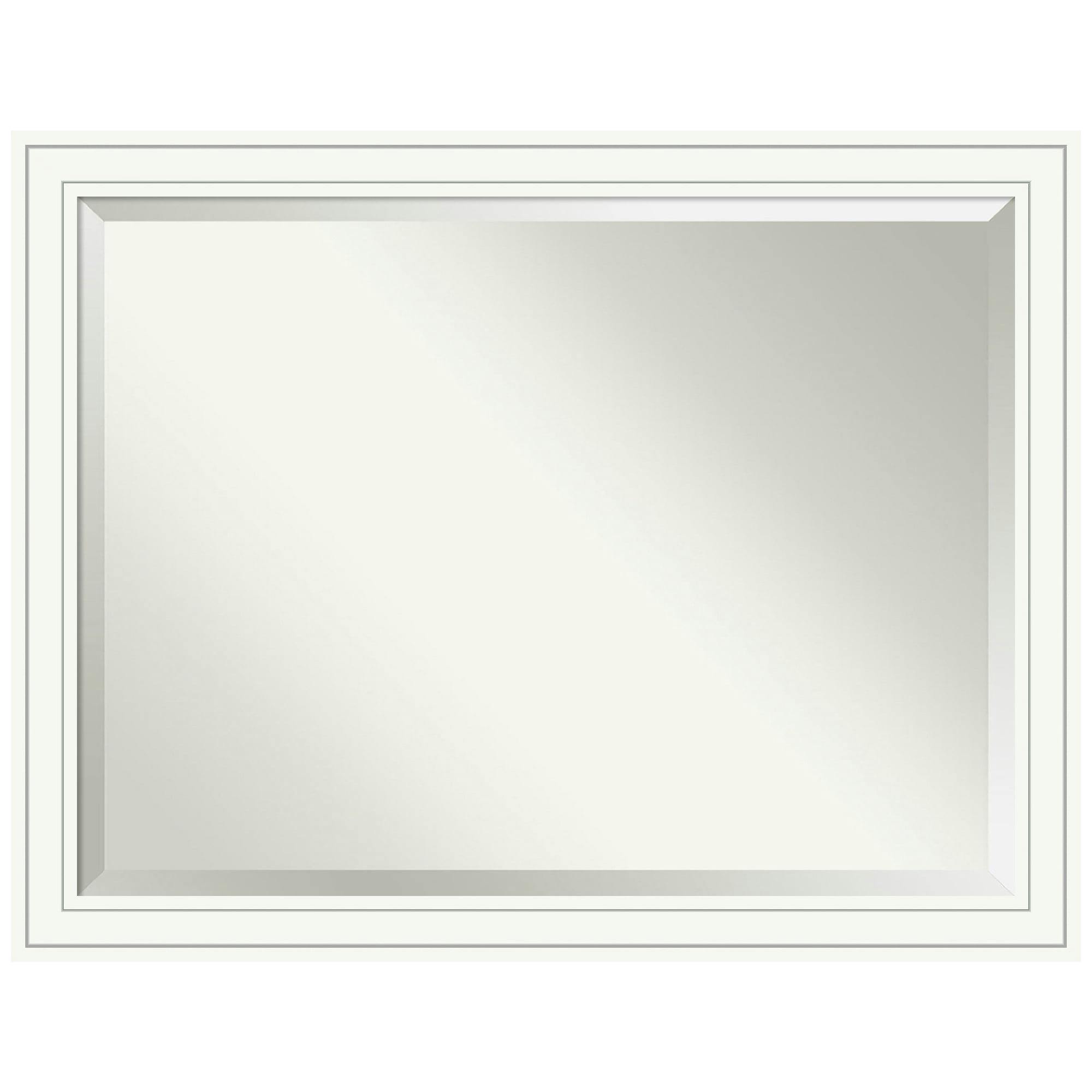 Craftsman Style 45'' Wide Wood Bathroom Vanity Mirror in White